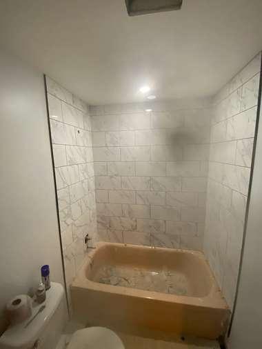 Tile installed, tub pending